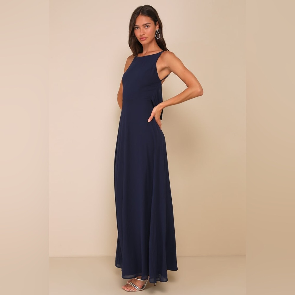 Lulu's Navy Blue Maxi Dress